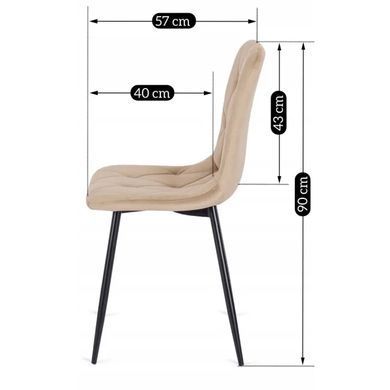Стул бархатный MEBEL ELITE ROBIN Velvet, Бежевый фотография