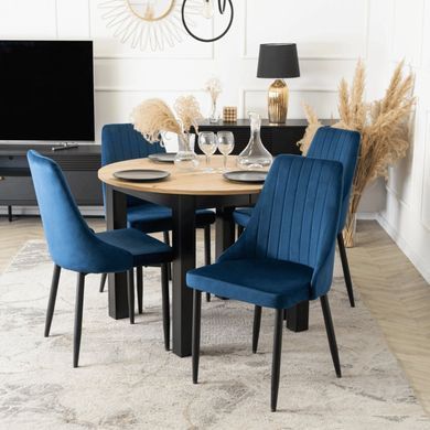 Стілець оксамитовий MEBEL ELITE BARI Velvet Синій фотографія