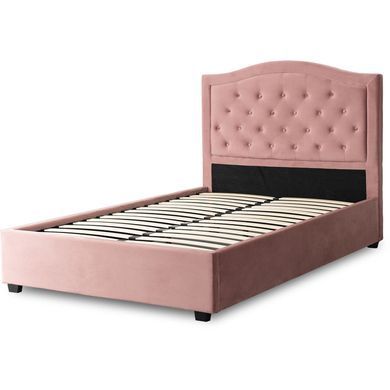 Кровать бархатная MEBEL ELITE APOLLO Velvet 120x200см Розовая фотография
