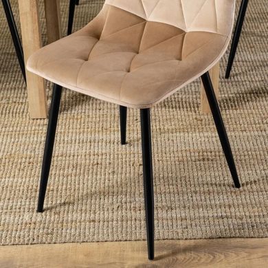 Стул бархатный MEBEL ELITE ROBIN Velvet, Бежевый фотография