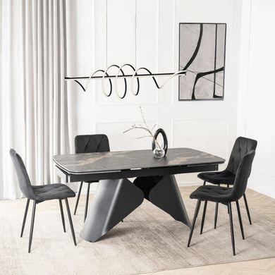 Стол раскладной MEBEL ELITE VERONA 160(240)х90 см Черный мрамор/черный фотография