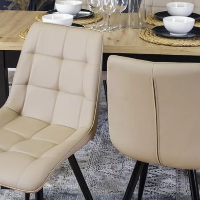 Стіл розкладний MEBEL ELITE SKUBI 120(160)х75 см Дуб рив'єра / чорний фотографія
