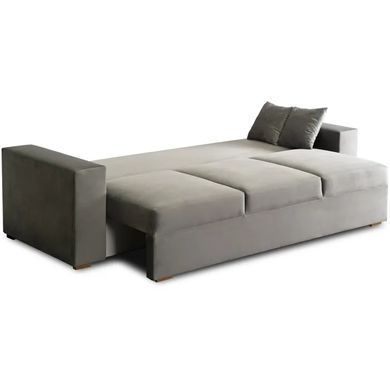Диван 3-х местный бархатный MEBEL ELITE NICOLO Velvet 238 см Серый фотография