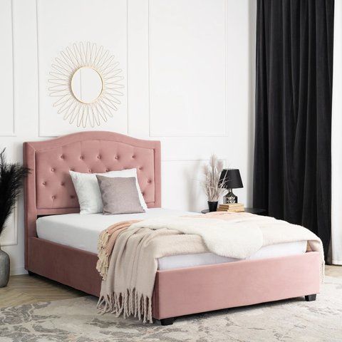 Ліжко оксамитове MEBEL ELITE APOLLO Velvet 120x200см Рожевий фотографія