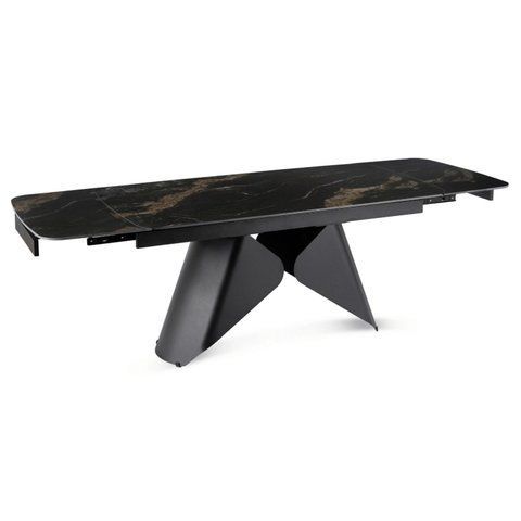 Стол раскладной MEBEL ELITE VERONA 160(240)х90 см Черный мрамор/черный фотография