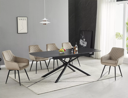 Стіл Розкладний VECTOR CERAMIC Signal 180(220)x90 Чорний/ Чорний Мат фотографія