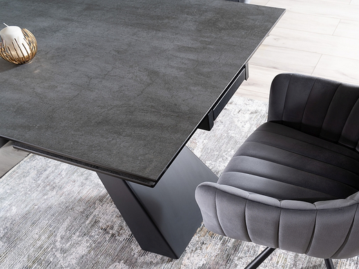 Стіл Розкладний SALVADORE CERAMIC 160(240)X90 Signal Сірий Мармур фотографія