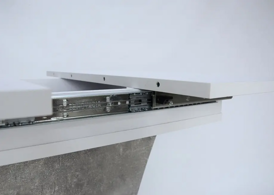 Стол раскладной SHERIDAN B/I Intarsio 110(145)x60 Белая Аляска РЕ / Индастриал Серый фотография
