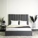 Кровать двуспальная бархатная MEBEL ELITE EMILIO Velvet 160x200 см Серый