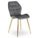 Стул бархатный MEBEL ELITE LUCKY Velvet Серый / Золотой