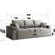 Диван 3-х местный бархатный MEBEL ELITE NICOLO Velvet 238 см Серый