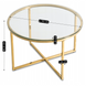 Журнальний столик FLIP MEBEL ELITE 70x70 Прозорий/золото