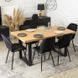 Комплект стіл MEBEL ELITE EDWIN 160(260)х90 см Дуб Золотий / Чорний +6 стільці IRYS Чорний