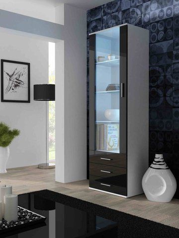 Витрина SOHO S-1 Cama 192 Белый Мат / Черный Глянец фотография