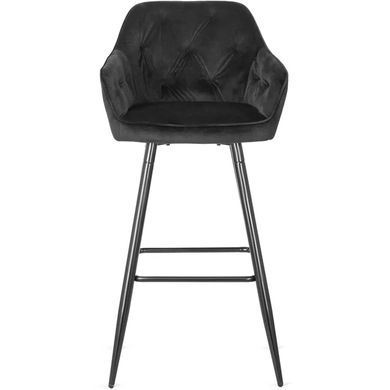 Барный стул бархатный MEBEL ELITE SALEM Velvet черный / черный фотография