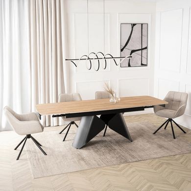 Стол раскладной MEBEL ELITE VERONA 160(240)х90 см Дуб золотой/черный фотография