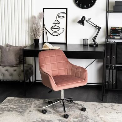 Стул офисный поворотный бархатный MEBEL ELITE FABIO Velvet Розовый фотография