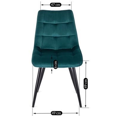 Стілець оксамитовий MEBEL ELITE RIO Velvet, Бірюзовий фотографія