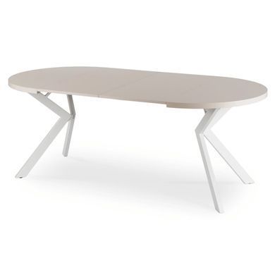 Стол раскладной круглый MEBEL ELITE LUKAS 100(250)х100 см Кашемир/белый фотография
