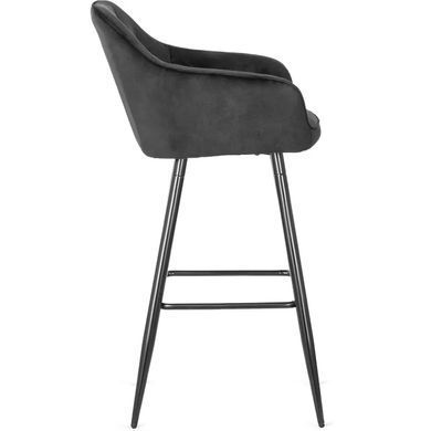 Барный стул бархатный MEBEL ELITE SALEM Velvet черный / черный фотография