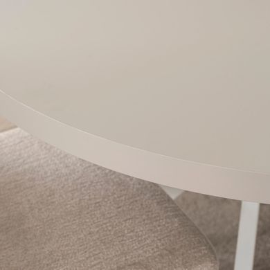 Стол раскладной круглый MEBEL ELITE LUKAS 100(250)х100 см Кашемир/белый фотография