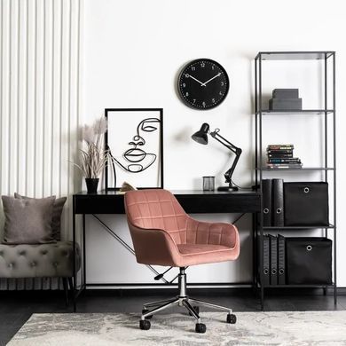 Стул офисный поворотный бархатный MEBEL ELITE FABIO Velvet Розовый фотография