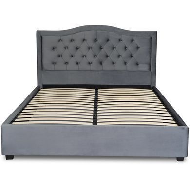 Ліжко оксамитове MEBEL ELITE APOLLO Velvet 120x200см Сірий фотографія