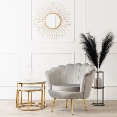 Кресло мягкое бархатное MEBEL ELITE ANGEL Velvet Серый фотография