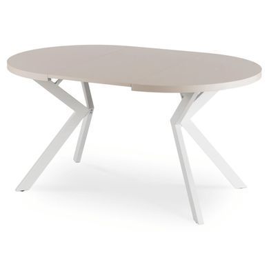 Стол раскладной круглый MEBEL ELITE LUKAS 100(250)х100 см Кашемир/белый фотография