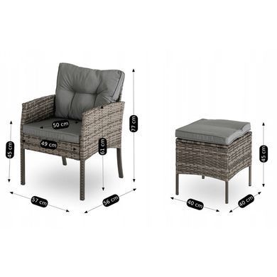 Комплект садових меблів MEBEL ELITE ATLANTA Сірий