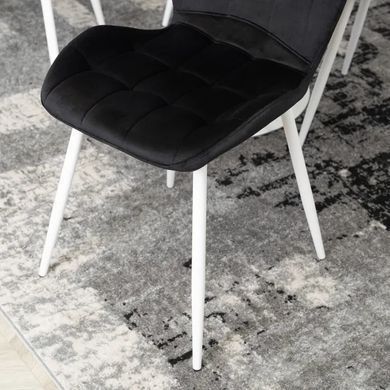 Стілець оксамитовий MEBEL ELITE LUCKY Velvet, Чорний / Білий фотографія
