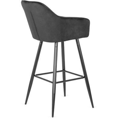 Барный стул бархатный MEBEL ELITE SALEM Velvet черный / черный фотография
