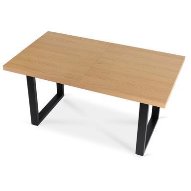Комплект стіл MEBEL ELITE EDWIN 160(260)х90 см Дуб Золотий / Чорний +8 стільці IRYS Чорний фотография