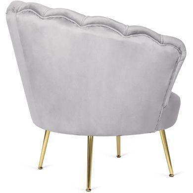 Кресло мягкое бархатное MEBEL ELITE ANGEL Velvet Серый фотография