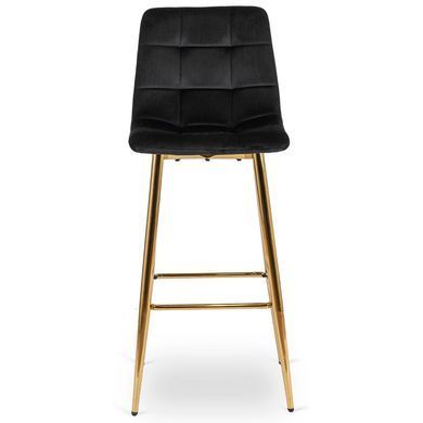 Барный стул бархатный MEBEL ELITE ARIEL Velvet Черный / Золотой фотография