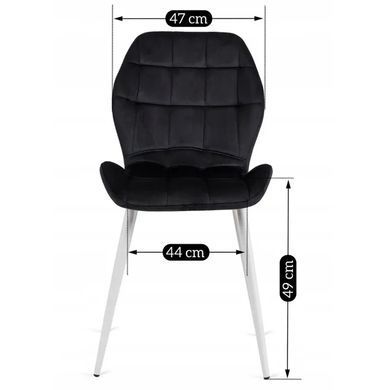 Стілець оксамитовий MEBEL ELITE LUCKY Velvet, Чорний / Білий фотографія