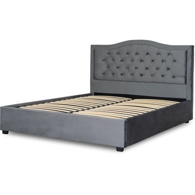 Ліжко оксамитове MEBEL ELITE APOLLO Velvet 120x200см Сірий фотографія
