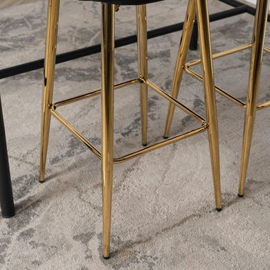 Барный стул бархатный MEBEL ELITE ARIEL Velvet Черный / Золотой фотография