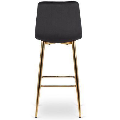 Барный стул бархатный MEBEL ELITE ARIEL Velvet Черный / Золотой фотография