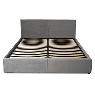 Ліжко двоспальне оксамитове MEBEL ELITE MONICA Velvet 160x200 Сірий фотографія
