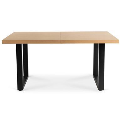 Комплект стіл MEBEL ELITE EDWIN 160(260)х90 см Дуб Золотий / Чорний +8 стільці IRYS Чорний фотография