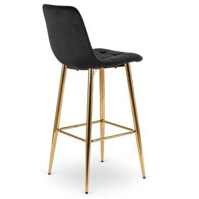 Барный стул бархатный MEBEL ELITE ARIEL Velvet Черный / Золотой фотография