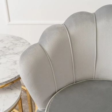 Кресло мягкое бархатное MEBEL ELITE ANGEL Velvet Серый фотография