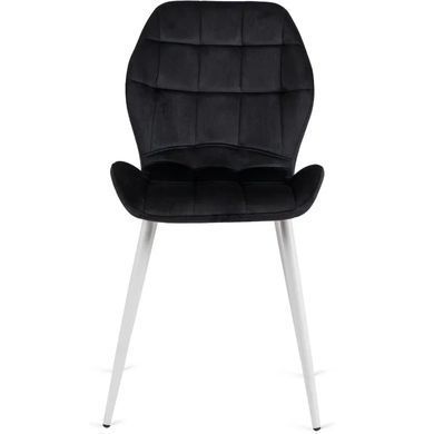 Стілець оксамитовий MEBEL ELITE LUCKY Velvet, Чорний / Білий фотографія