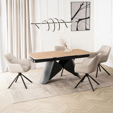 Стол раскладной MEBEL ELITE VERONA 160(240)х90 см Дуб золотой/черный фотография