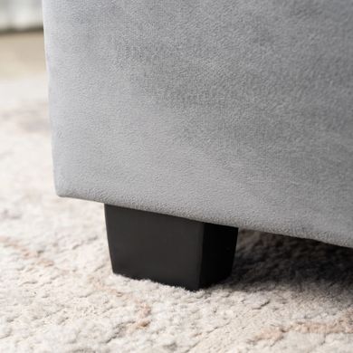 Ліжко оксамитове MEBEL ELITE APOLLO Velvet 120x200см Сірий фотографія