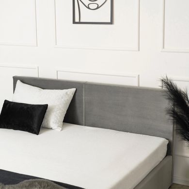 Ліжко двоспальне оксамитове MEBEL ELITE MONICA Velvet 160x200 Сірий фотографія
