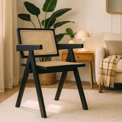 Стілець MEBEL ELITE MADERA Беж/чорний фотографія