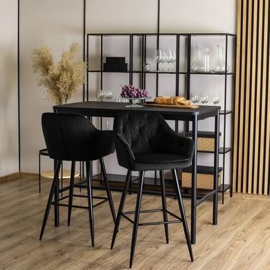 Барный стул бархатный MEBEL ELITE SALEM Velvet черный / черный фотография