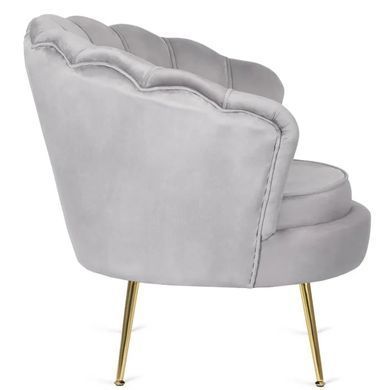 Кресло мягкое бархатное MEBEL ELITE ANGEL Velvet Серый фотография
